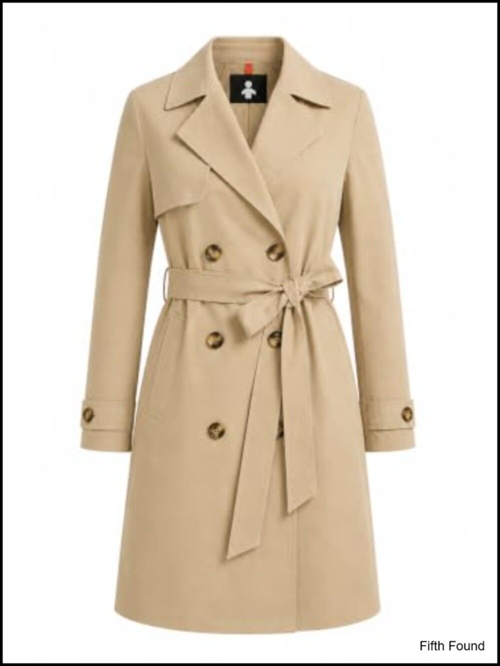 Waterproof Long Trench Coat Double Breasted Belted Lightweight Travel - Picture 1 of 6